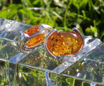 Amber Silver Earrings to stick ES6264