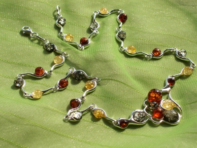Amber Silver Necklace NE1005